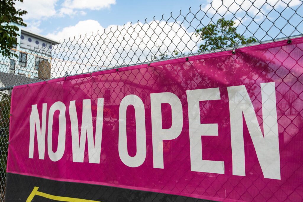 Now Open sign